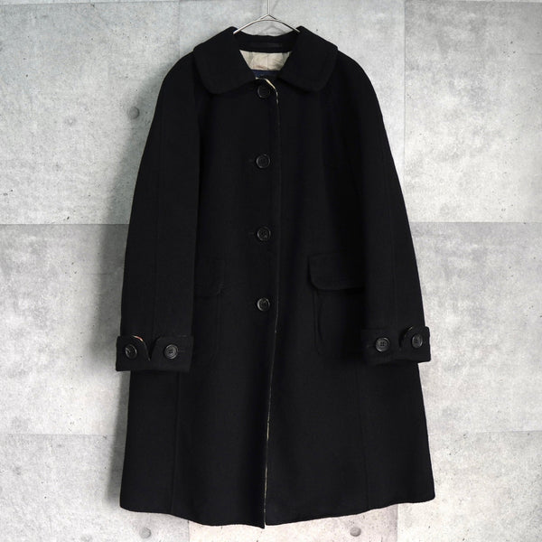 バーバリー ロンドン ノバチェック裏地 カシミア ウール ステンカラーコート レディース ブラック - NEWSED