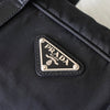 Prada Pocono Tessuto 尼龙/皮革半单肩包，带黑色三角形标志
