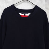 トミー ヒルフィガー コットン ニット ネイビー メンズ - NEWSED