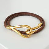 エルメス レザー ジャンボ チョーカー ブレスレット ブラウン - NEWSED