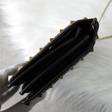 ヴァレンティノ ロックスタッズ レザー チェーンショルダー ショルダーバッグ ポシェット ブラック / ゴールド - NEWSED