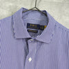 Polo Ralph Lauren logo embroidered striped long sleeve shirt in blue/white