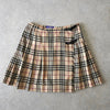 バーバリー ブルー レーベル ノバチェック プリーツ ウール ミニスカート ベージュ