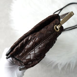 ボッテガ ヴェネタ イントレチャート レザー ショルダーバッグ ブラウン - NEWSED