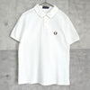 Fred Perry 徽标刺绣白色短袖 Polo 衫