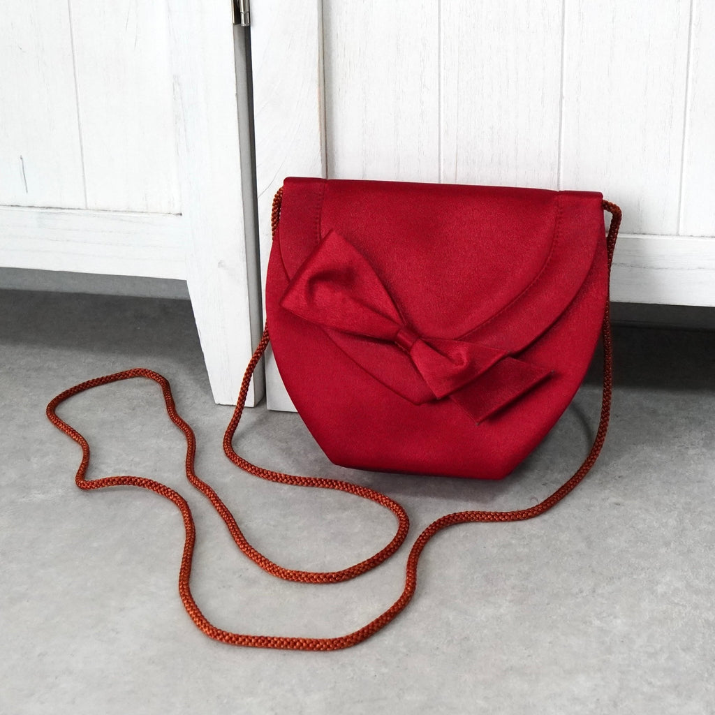 Yves Saint Laurent Ribbon Satin Shoulder Bag Pochette Red