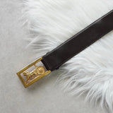 セリーヌ ヴィンテージ サルキー 輪馬車 レザー ベルト ブラウン / ゴールド レディース - NEWSED