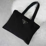 プラダ ポコノ テスート ナイロン トートバッグ トライアングルロゴ ブラック - NEWSED