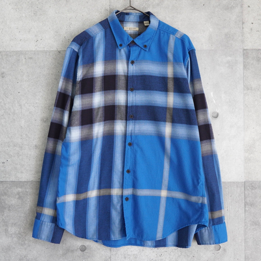 Burberry 渐变色格纹长袖衬衫（蓝色）