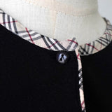 バーバリー ブルーレーベル ホースロゴ 刺繍 ノバチェック 七分袖 カーディガン ブラック レディース - NEWSED