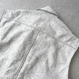 エムエムシックス メゾン マルジェラ オーバーサイズ ペンキ加工 ダブル ライダース ベスト ホワイト - NEWSED