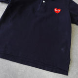 プレイ コムデギャルソン ハートロゴ 半袖ポロシャツ ブラック - NEWSED