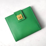 セリーヌ ゴールド ガンチーニ レザー 二つ折り財布 グリーン - NEWSED