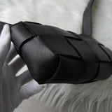 ボッテガ ヴェネタ マキシントレチャート カセットバッグ レザー ショルダーバッグ ウエストポーチ ブラック - NEWSED