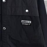 アディダス ロゴ ナイロン切り替え シャツジャケット ブラック メンズ タグ付き未使用品 - NEWSED
