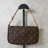 ルイ・ヴィトン モノグラム ポシェット アクセソワール レザー ハンドバッグ ワンショルダーバッグ ブラウン - NEWSED