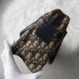 クリスチャン ディオール トロッター キャンバス / レザー ミニボストンバッグ ネイビー - NEWSED