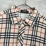 バーバリー ブラック レーベル ホースロゴ 刺繍 ノバチェック 半袖トップス ベージュ - NEWSED