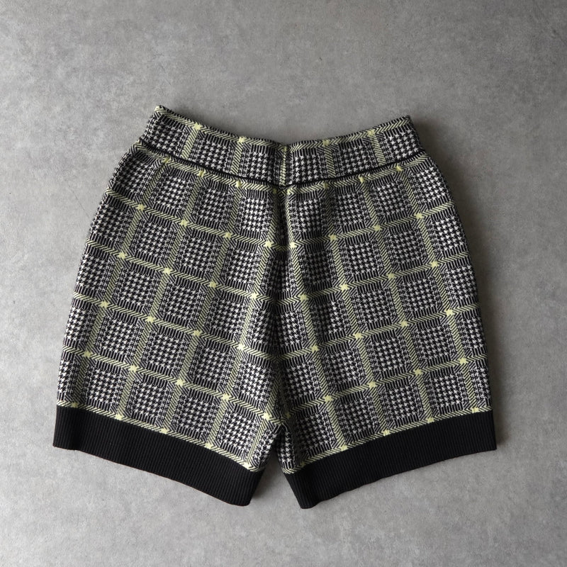 アルマーニ エクスチェンジ 千鳥格子柄 ニット セットアップ カーディガン ショートパンツ レディース グレー - NEWSED