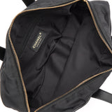 シャネル ニュートラべルライン キャンバス / レザー ハンドバッグ ボーリングバッグ ブラック - NEWSED