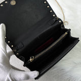 ヴァレンティノ ロックスタッズ レザー チェーンショルダー ショルダーバッグ ポシェット ブラック / ゴールド - NEWSED