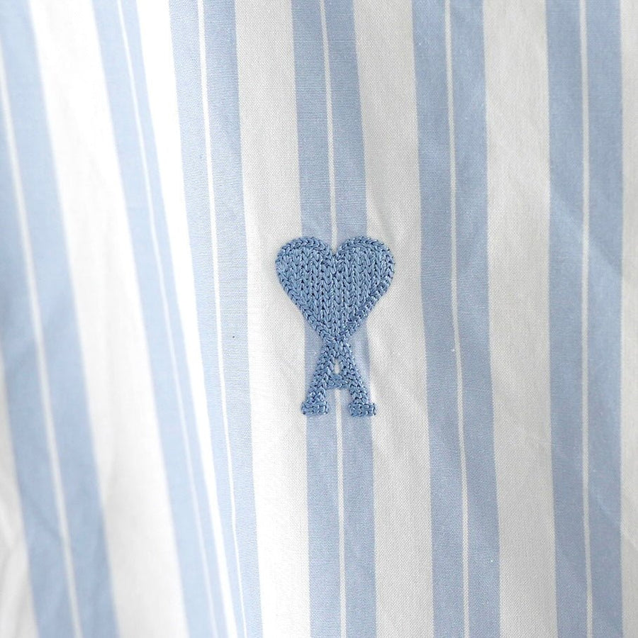 amiparis アミパリ ストライプ柄 ハート刺繍 長袖シャツ 楽天市場】AMI PARIS｜アミパリス MEN'S ハートロゴ ストライプ