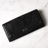 セリーヌ トリオンフ レザー 二つ折り長財布 ブラック - NEWSED