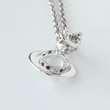 ヴィヴィアン ウエストウッド ミニオーブ ラインストーン ネックレス シルバー - NEWSED