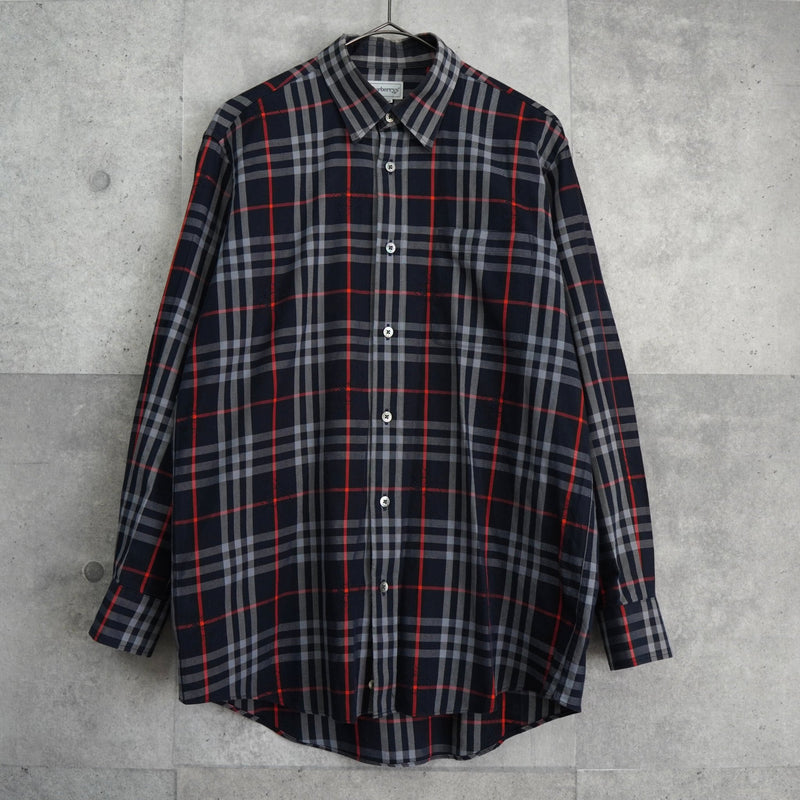 バーバリー ヴィンテージ ノバチェック 長袖シャツ ネイビー - NEWSED