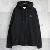 Lacoste 徽标拉链连帽衫派克大衣黑色