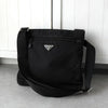 Prada Pocono Tessuto Nylon Shoulder Bag with Triangle Logo in Black