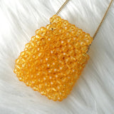 フェンディ マンマバケット ビーズ ピコサイズ ポーチ ミニバッグ イエロー - NEWSED