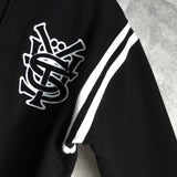 ステューシー ロゴ バーシティ ジャケット スタジャン ブラック - NEWSED