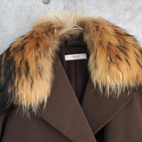 プラダ フォックス ファー チェスターコート ファー取り外し可能 レディース ブラウン - NEWSED