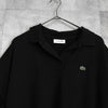 Lacoste 黑色徽标前襟短袖 Polo 衫