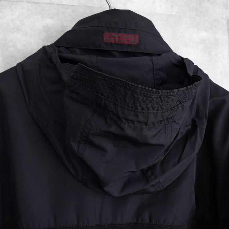 ポロ ラルフローレン ナイロン切り替え フリースジャケット ブラック - NEWSED