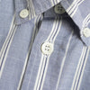 Maison Kitsune Tricolor Striped Long Sleeve Shirt in Blue