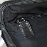 プラダ テスート ポコノ ナイロン サフィアーノレザー トライアングルロゴ ショルダーバッグ ブラック - NEWSED