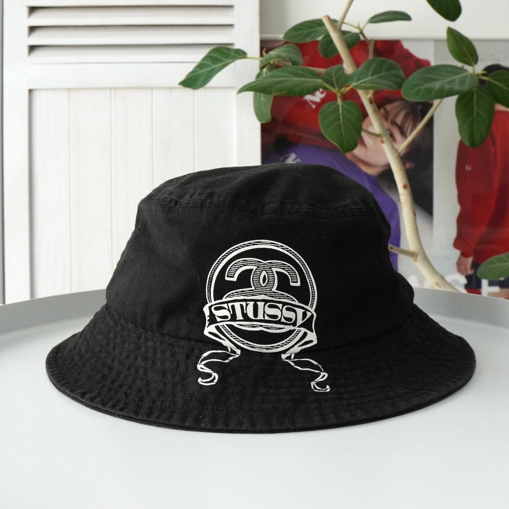 ステューシー バケットハット ロゴ ブラック