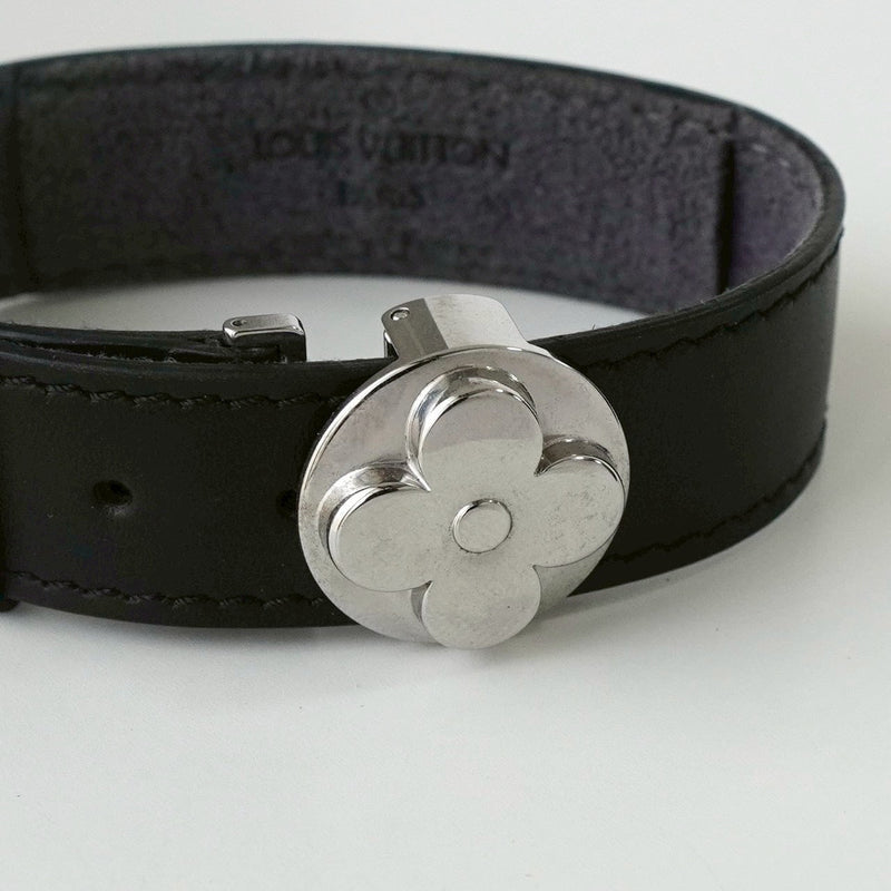 ルイヴィトン ブラスレ・ヴー・グッドラックブレス モノグラム レザー ブレスレット バングル ブラック - NEWSED