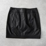トミー ヒルフィガー レザー ミニスカート ブラック レディース - NEWSED
