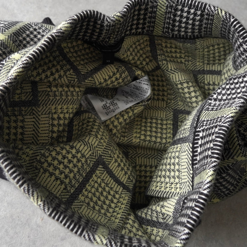 アルマーニ エクスチェンジ 千鳥格子柄 ニット セットアップ カーディガン ショートパンツ レディース グレー - NEWSED