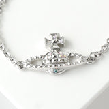 ヴィヴィアン ウエストウッド オーブ メイフェア ラインストーン シルバー ブレスレット - NEWSED