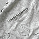 エムエムシックス メゾン マルジェラ オーバーサイズ ペンキ加工 ダブル ライダース ベスト ホワイト - NEWSED