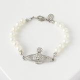 ヴィヴィアン ウエストウッド オーブ ラインストーン フェイクパール シルバー - NEWSED