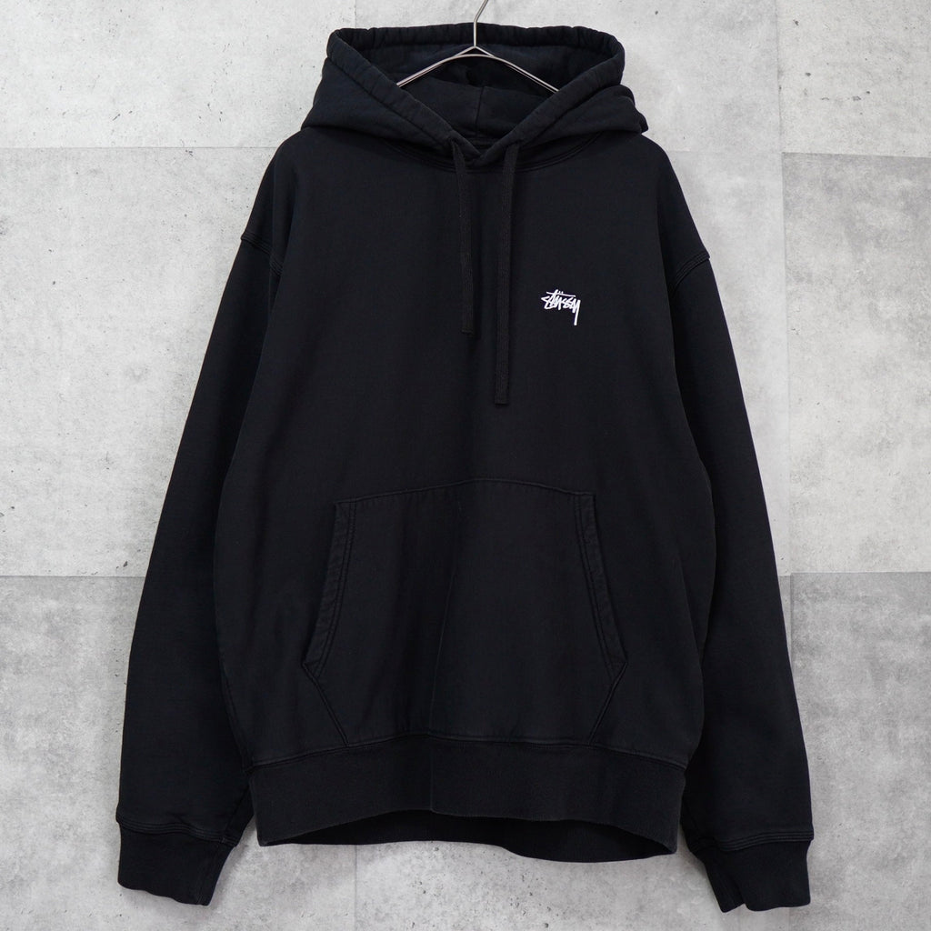 Stüssy 徽标刺绣黑色连帽衫