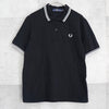 Fred Perry 徽标刺绣短袖 Polo 衫 黑色