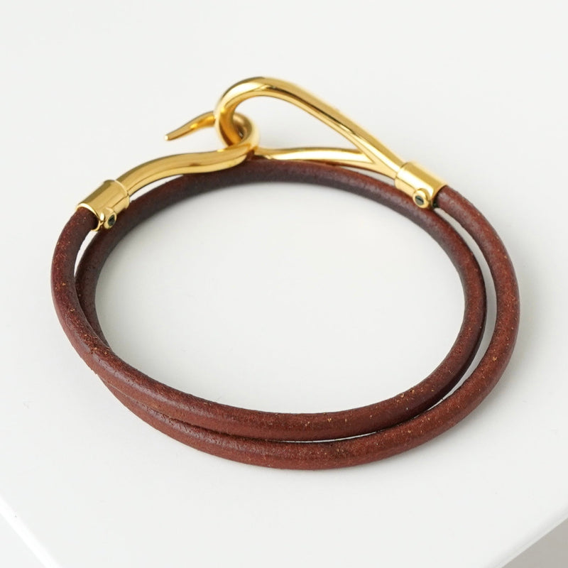 エルメス レザー ジャンボ チョーカー ブレスレットブラウン 箱付き - NEWSED