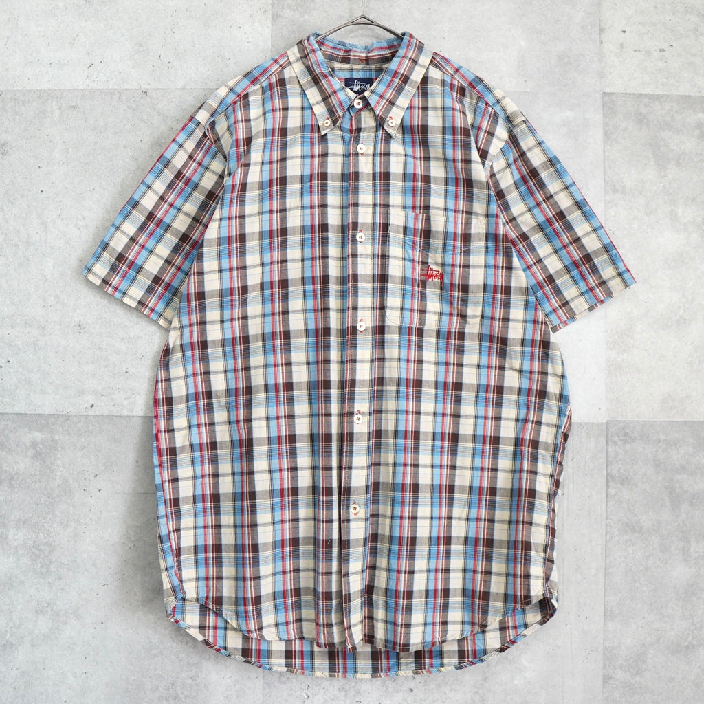 Stussy Logo Check Short Sleeve Shirt Multicolor