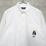 ラルフローレン ポロベア 刺繍 長袖シャツ オックスフォードシャツ ホワイト - NEWSED